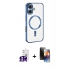 MARSİLYAN™- iPhone 16 Kılıf Nova Işık Özel Seri - Siyah 3D Antistatik Mat Seramik Nano Ekran Koruyucu + Bilvis Titan Kamera Lens - PE
