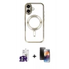 MARSİLYAN™- iPhone 16 Kılıf Nova Işık Özel Seri - Siyah 3D Antistatik Mat Seramik Nano Ekran Koruyucu + Bilvis Titan Kamera Lens - YL