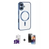 MARSİLYAN™- iPhone 16 Kılıf Nova Işık Özel Seri - Siyah 3D Antistatik Mat Seramik Nano Ekran Koruyucu + Gümüş Bilvis Titan Kamera Lens