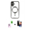 MARSİLYAN™- iPhone 16 Kılıf Nova Işık Özel Seri - Siyah 3D Antistatik Mat Seramik Nano Ekran Koruyucu + Raze Metal Kamera Lens - PE