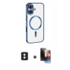 MARSİLYAN™- iPhone 16 Kılıf Nova Işık Özel Seri - Siyah 3D Antistatik Mat Seramik Nano Ekran Koruyucu + PVD Metal Kamera Lens - PE