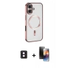 MARSİLYAN™- iPhone 16 Kılıf Nova Işık Özel Seri - Siyah 3D Antistatik Mat Seramik Nano Ekran Koruyucu + PVD Metal Kamera Lens - PE