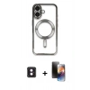 MARSİLYAN™- iPhone 16 Kılıf Nova Işık Özel Seri - Siyah 3D Antistatik Mat Seramik Nano Ekran Koruyucu + PVD Metal Kamera Lens - PE