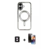 MARSİLYAN™- iPhone 16 Kılıf Nova Işık Özel Seri - Siyah 3D Antistatik Mat Seramik Nano Ekran Koruyucu + PVD Metal Kamera Lens - PE