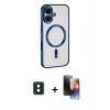 MARSİLYAN™- iPhone 16 Kılıf Nova Işık Özel Seri - Siyah 3D Antistatik Mat Seramik Nano Ekran Koruyucu + PVD Metal Kamera Lens - YL