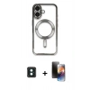 MARSİLYAN™- iPhone 16 Kılıf Nova Işık Özel Seri - Siyah 3D Antistatik Mat Seramik Nano Ekran Koruyucu + PVD Metal Kamera Lens - YL