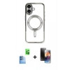 MARSİLYAN™- iPhone 16 Kılıf Nova Işık Özel Seri - Siyah 3D Antistatik Mat Seramik Nano Ekran Koruyucu + Raze Metal Kamera Lens - LT