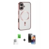 MARSİLYAN™- iPhone 16 Kılıf Nova Işık Özel Seri - Siyah 3D Antistatik Mat Seramik Nano Ekran Koruyucu + Raze Metal Kamera Lens - BZ