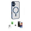 MARSİLYAN™- iPhone 16 Kılıf Nova Işık Özel Seri - Siyah 3D Antistatik Mat Seramik Nano Ekran Koruyucu + Raze Metal Kamera Lens - BZ