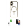 MARSİLYAN™- iPhone 16 Kılıf Nova Işık Özel Seri - Siyah 3D Antistatik Mat Seramik Nano Ekran Koruyucu + Raze Metal Kamera Lens - BZ