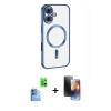 MARSİLYAN™- iPhone 16 Kılıf Nova Işık Özel Seri - Siyah 3D Antistatik Mat Seramik Nano Ekran Koruyucu + Raze Metal Kamera Lens - LT