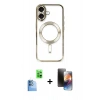 MARSİLYAN™- iPhone 16 Kılıf Nova Işık Özel Seri - Siyah 3D Antistatik Mat Seramik Nano Ekran Koruyucu + Raze Metal Kamera Lens - LT