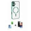 MARSİLYAN™- iPhone 16 Kılıf Nova Işık Özel Seri - Siyah 3D Antistatik Mat Seramik Nano Ekran Koruyucu + Raze Metal Kamera Lens - LT