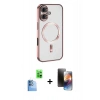 MARSİLYAN™- iPhone 16 Kılıf Nova Işık Özel Seri - Siyah 3D Antistatik Mat Seramik Nano Ekran Koruyucu + Raze Metal Kamera Lens - LT