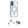 MARSİLYAN™- iPhone 16 Kılıf Nova Işık Özel Seri - Siyah 3D Antistatik Seramik Nano Ekran Koruyucu + Raze Metal Kamera Lens - BZ
