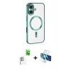 MARSİLYAN™- iPhone 16 Kılıf Nova Işık Özel Seri - Siyah 3D Antistatik Seramik Nano Ekran Koruyucu + Raze Metal Kamera Lens - BZ