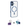 MARSİLYAN™- iPhone 16 Kılıf Nova Işık Özel Seri - Siyah 3D Antistatik Seramik Nano Ekran Koruyucu + Bilvis Titan Kamera Lens - PE