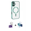 MARSİLYAN™- iPhone 16 Kılıf Nova Işık Özel Seri - Siyah 3D Antistatik Seramik Nano Ekran Koruyucu + Bilvis Titan Kamera Lens - GS