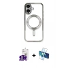 MARSİLYAN™- iPhone 16 Kılıf Nova Işık Özel Seri - Siyah 3D Antistatik Seramik Nano Ekran Koruyucu + Bilvis Titan Kamera Lens - GS