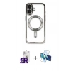 MARSİLYAN™- iPhone 16 Kılıf Nova Işık Özel Seri - Siyah 3D Antistatik Seramik Nano Ekran Koruyucu + Bilvis Titan Kamera Lens - GS