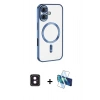 MARSİLYAN™- iPhone 16 Kılıf Nova Işık Özel Seri - Siyah 3D Antistatik Seramik Nano Ekran Koruyucu + PVD Metal Kamera Lens - PE