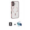 MARSİLYAN™- iPhone 16 Kılıf Nova Işık Özel Seri - Siyah 3D Antistatik Seramik Nano Ekran Koruyucu + PVD Metal Kamera Lens - PE