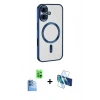 MARSİLYAN™- iPhone 16 Kılıf Nova Işık Özel Seri - Siyah 3D Antistatik Seramik Nano Ekran Koruyucu + Raze Metal Kamera Lens - LT