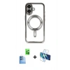 MARSİLYAN™- iPhone 16 Kılıf Nova Işık Özel Seri - Siyah 3D Antistatik Seramik Nano Ekran Koruyucu + Raze Metal Kamera Lens - LT