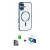 MARSİLYAN™- iPhone 16 Kılıf Nova Işık Özel Seri - Siyah 3D Antistatik Seramik Nano Ekran Koruyucu + Raze Metal Kamera Lens - SH