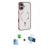 MARSİLYAN™- iPhone 16 Kılıf Nova Işık Özel Seri - Siyah 3D Antistatik Seramik Nano Ekran Koruyucu + Raze Metal Kamera Lens - LT