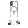 MARSİLYAN™- iPhone 16 Kılıf Nova Işık Özel Seri - Siyah 3D Antistatik Seramik Nano Ekran Koruyucu + Bilvis Titan Kamera Lens - YL
