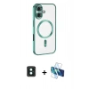MARSİLYAN™- iPhone 16 Kılıf Nova Işık Özel Seri - Siyah 3D Antistatik Seramik Nano Ekran Koruyucu + PVD Metal Kamera Lens - YL