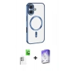 MARSİLYAN™- iPhone 16 Kılıf Nova Işık Özel Seri - Siyah Bilvis 5in1 3D Magic Cam Ekran Koruyucu + Raze Metal Kamera Lens - BZ