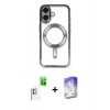 MARSİLYAN™- iPhone 16 Kılıf Nova Işık Özel Seri - Siyah Bilvis 5in1 3D Magic Cam Ekran Koruyucu + Raze Metal Kamera Lens - BZ