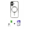 MARSİLYAN™- iPhone 16 Kılıf Nova Işık Özel Seri - Siyah Bilvis 5in1 3D Magic Cam Ekran Koruyucu + Raze Metal Kamera Lens - BZ