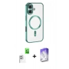 MARSİLYAN™- iPhone 16 Kılıf Nova Işık Özel Seri - Siyah Bilvis 5in1 3D Magic Cam Ekran Koruyucu + Raze Metal Kamera Lens - BZ