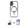 MARSİLYAN™- iPhone 16 Kılıf Nova Işık Özel Seri - Siyah Bilvis 5in1 3D Magic Cam Ekran Koruyucu + Bilvis Titan Kamera Lens - YL