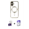 MARSİLYAN™- iPhone 16 Kılıf Nova Işık Özel Seri - Siyah Bilvis 5in1 3D Magic Cam Ekran Koruyucu + Bilvis Titan Kamera Lens - YL