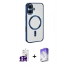 MARSİLYAN™- iPhone 16 Kılıf Nova Işık Özel Seri - Siyah Bilvis 5in1 3D Magic Cam Ekran Koruyucu + Bilvis Titan Kamera Lens - GS