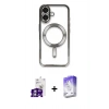MARSİLYAN™- iPhone 16 Kılıf Nova Işık Özel Seri - Siyah Bilvis 5in1 3D Magic Cam Ekran Koruyucu + Bilvis Titan Kamera Lens - GS