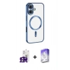 MARSİLYAN™- iPhone 16 Kılıf Nova Işık Özel Seri - Siyah Bilvis 5in1 3D Magic Cam Ekran Koruyucu + Bilvis Titan Kamera Lens - PE