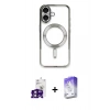MARSİLYAN™- iPhone 16 Kılıf Nova Işık Özel Seri - Siyah Bilvis 5in1 3D Magic Cam Ekran Koruyucu + Bilvis Titan Kamera Lens - PE