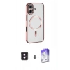 MARSİLYAN™- iPhone 16 Kılıf Nova Işık Özel Seri - Siyah Bilvis 5in1 3D Magic Cam Ekran Koruyucu + PVD Metal Kamera Lens - PE