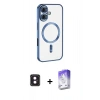 MARSİLYAN™- iPhone 16 Kılıf Nova Işık Özel Seri - Siyah Bilvis 5in1 3D Magic Cam Ekran Koruyucu + PVD Metal Kamera Lens - PE