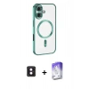 MARSİLYAN™- iPhone 16 Kılıf Nova Işık Özel Seri - Siyah Bilvis 5in1 3D Magic Cam Ekran Koruyucu + PVD Metal Kamera Lens - PE