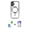 MARSİLYAN™- iPhone 16 Kılıf Nova Işık Özel Seri - Siyah Bilvis 5in1 3D Magic Cam Ekran Koruyucu + Raze Metal Kamera Lens - LT