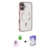 MARSİLYAN™- iPhone 16 Kılıf Nova Işık Özel Seri - Siyah Bilvis 5in1 3D Magic Cam Ekran Koruyucu + Raze Metal Kamera Lens - PE