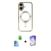 MARSİLYAN™- iPhone 16 Kılıf Nova Işık Özel Seri - Siyah Bilvis 5in1 3D Magic Cam Ekran Koruyucu + Raze Metal Kamera Lens - LT