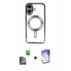 MARSİLYAN™- iPhone 16 Kılıf Nova Işık Özel Seri - Siyah Bilvis 5in1 3D Magic Cam Ekran Koruyucu + Raze Metal Kamera Lens - SH