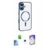 MARSİLYAN™- iPhone 16 Kılıf Nova Işık Özel Seri - Siyah Bilvis 5in1 3D Magic Cam Ekran Koruyucu + Raze Metal Kamera Lens - LT